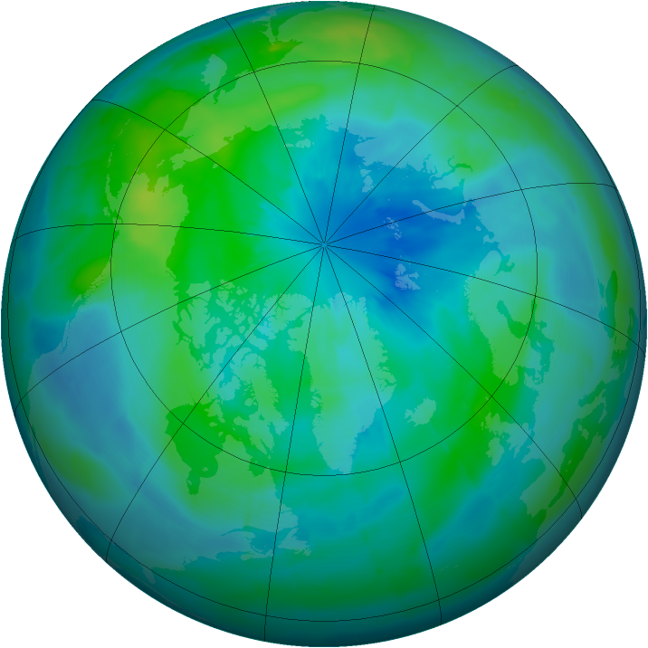 Arctic ozone map for 23 September 2009
